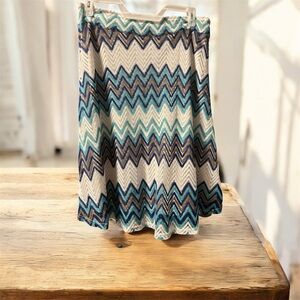 Zac & Rachel Multicolor Chevron A-Line Skirt